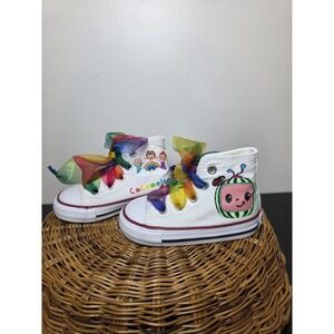 Converse Chuck Taylor - Toddler Customized Cocomelon White Sneaker Size 5